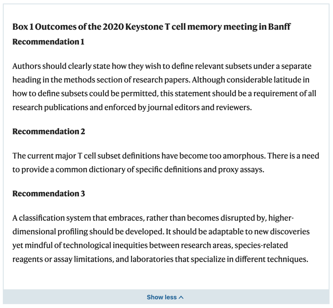 Box 1, Masopust et al., 2025